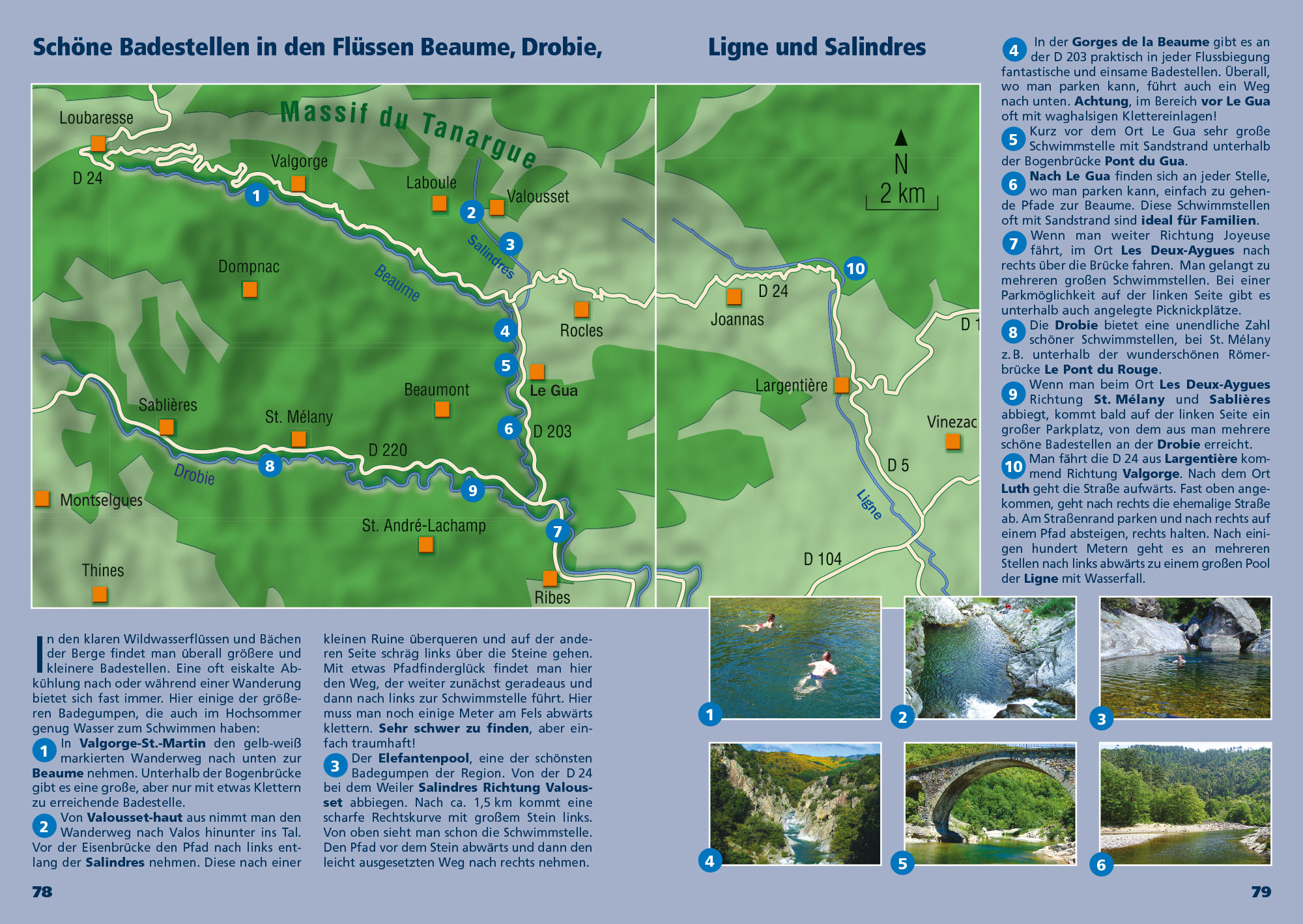 Badestellen in den Wildwasserflüssen der Ardèche